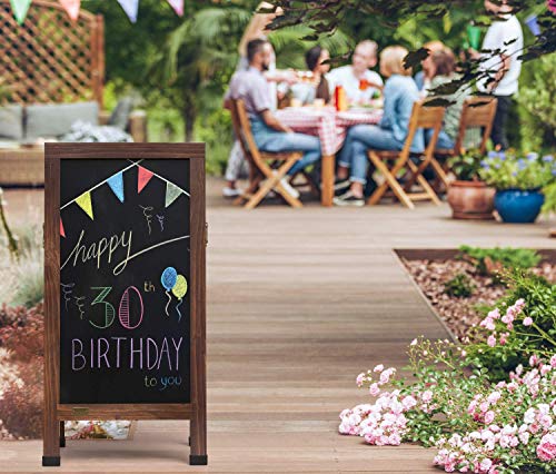 Arteza Pizarra plegable doble con caballete, 40x20“ (1 m x 50 cm aprox.), incluye tizas, rotuladores, borradores y plantillas, pizarras de exterior para tiendas y bares, letreros de boda y eventos