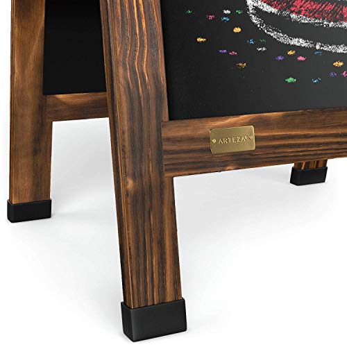 Arteza Pizarra plegable doble con caballete, 40x20“ (1 m x 50 cm aprox.), incluye tizas, rotuladores, borradores y plantillas, pizarras de exterior para tiendas y bares, letreros de boda y eventos