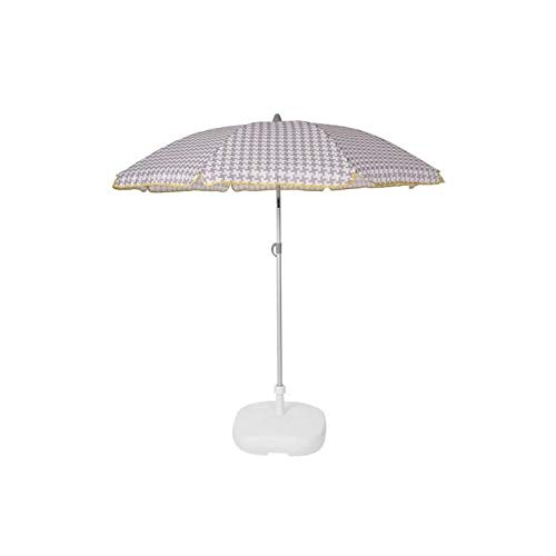 Aucune EZPELETA Parasol de Plage Beach - Ø 180 cm - Vichy Gris Socle Non inclus