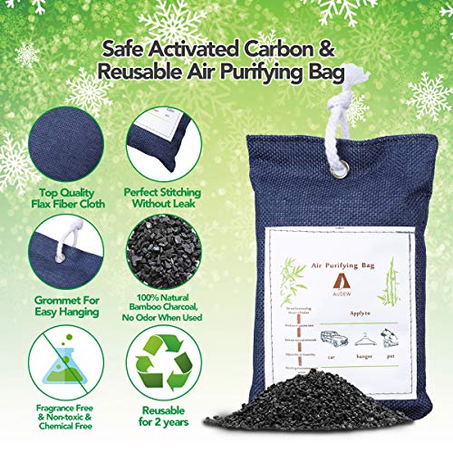 Audew Bolsas Antihumedad de Carbón Activo Deshumidificador Purificador de Aire para Frigorífico/Armario de Zapatos/Coche/Area de Mascota/Cocina(6 Pz)