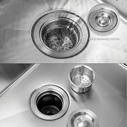 AuraLum - Fregadero-lavabo de acero inoxidable, apto para lavar verduras y frutas