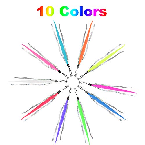 Auxsoul 20 Piezas de Retráctil Plumas Gato Juguete Gusano de Plumas para Gatos Colores Gato Juguete Interactivo Juguete con Plumas para Gatos