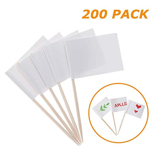 AYE Mini Banderas con Palillos,Toothpick Flags 200 Piezas Etiquetas de Marcar para Pastel de Fiesta Comida de Queso Decoraciones