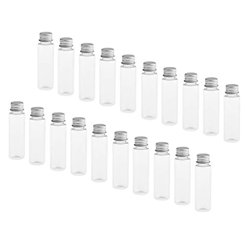 B Blesiya 20 Unidades 30ml Tarros de Vidrio Recipientes Cosméticos Tubo de Crema/Loción/Suero/Polvo - Gorra de Plata Clara