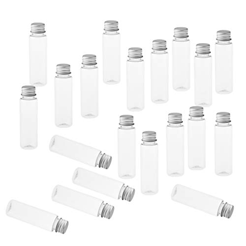 B Blesiya 20 Unidades 30ml Tarros de Vidrio Recipientes Cosméticos Tubo de Crema/Loción/Suero/Polvo - Gorra de Plata Clara