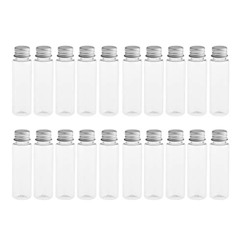 B Blesiya 20 Unidades 30ml Tarros de Vidrio Recipientes Cosméticos Tubo de Crema/Loción/Suero/Polvo - Gorra de Plata Clara