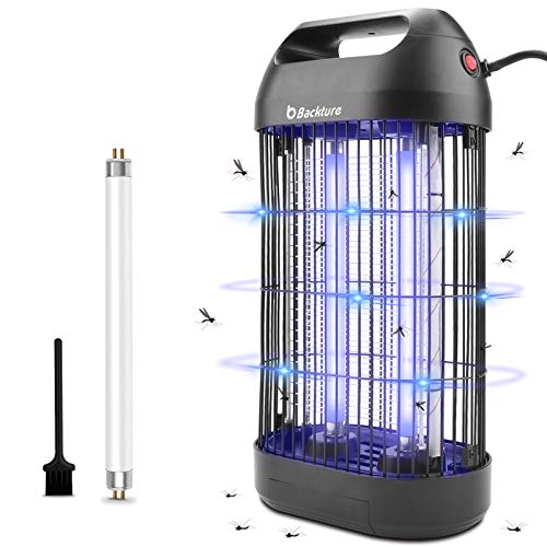 BACKTURE Lámpara Antimosquitos Electrico, 14W UV Lámpara Anti Mosquitos Interior con Caja de Recogida, Tubo de Repuesto y Cepillo Limpio, para Mata Mosquitos, Insectos, Polillas, Moscas, Efecto 30㎡