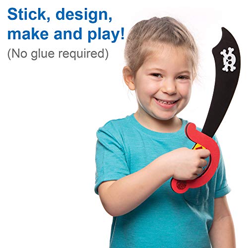 Baker Ross- Kits de espadas de pirata para decorar (Pack de 4) - Accesorios infantiles para disfraces -perfecto para premios, regalos o en fiestas pirata de cumpleaños