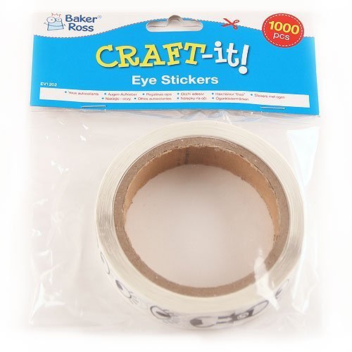 Baker Ross Pack Ahorro de Pegatinas de Ojos para Artesanía Perfectas para Decorar Tarjetas Álbumes Collages y Otras Manualidades de Niños (pack de 1.000)