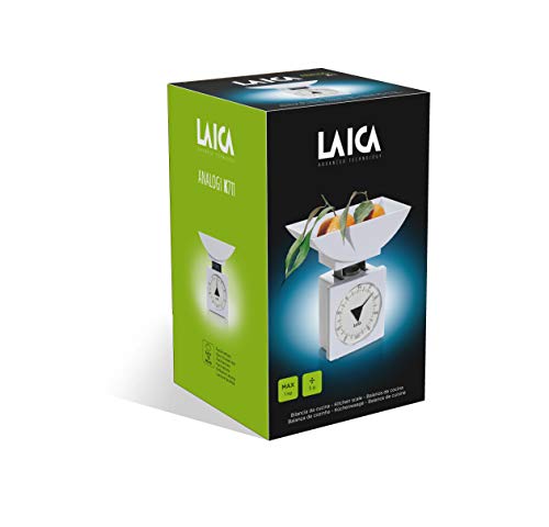Balanza de cocina mecánica con BOL Laica K 711 pesa hasta 1kg. color blanco, diseño clásico.