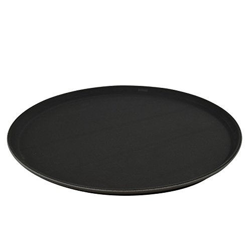 Bandeja antideslizante circular - Para servir comida y bebidas - Negro - 40 cm