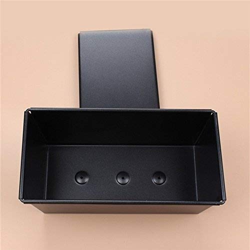 Bandeja de pan antiadherente, molde para pan tostado con tapa Moldes de pan para pan metal para hacer pasteles y tostadas (Negro)
