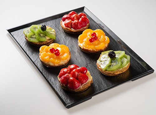 Bandeja de plástico imitación Pizarra 37x27x1 cm – Bandeja efecto pizarra - 5 uds