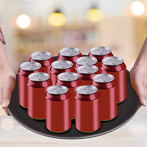 Bandeja de servicio redonda, Bandeja antirresbaladiza de plástico antirresbaladiza de la bandeja plástica respetuosa del medio ambiente para Andies, comida, té, fruta, bocado (35 cm)