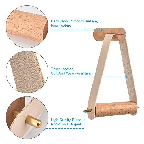 Baño Portarollo Papel Higiénico Sujetador de Papel Montura de Pared, Portarollos Papel Higienico Madera,Vintage Portarrollos de Pared Para Baño y Inodoro