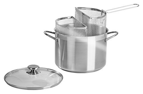 Barazzoni - Olla para Espaguetis con Doble Cesta, 24 cm de diámetro, Acero Inoxidable 18/10 Fabricado en Italia.