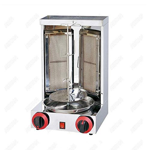 Barbacoa Turquía Kebab Máquina Shawarma tostadores Rotisserie hornos de gas con dos quemadores