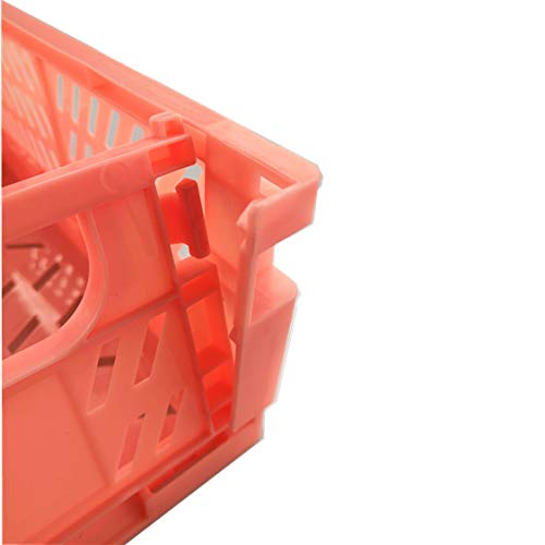 BAREGO Cajas Cesta de Almacenamiento Plegables de Plástico (Rosa, Grande)