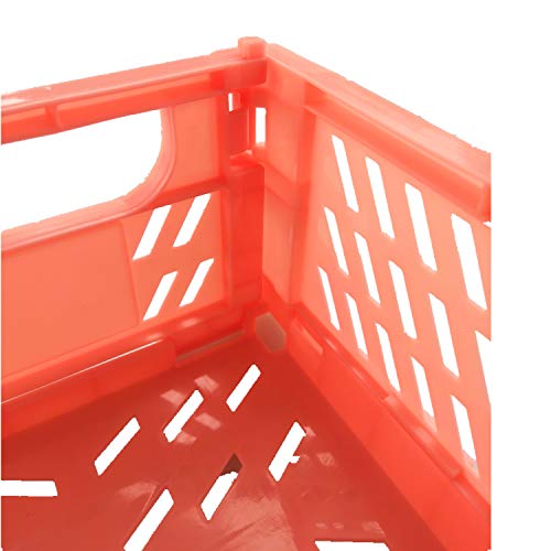 BAREGO Cajas Cesta de Almacenamiento Plegables de Plástico (Rosa, Grande)