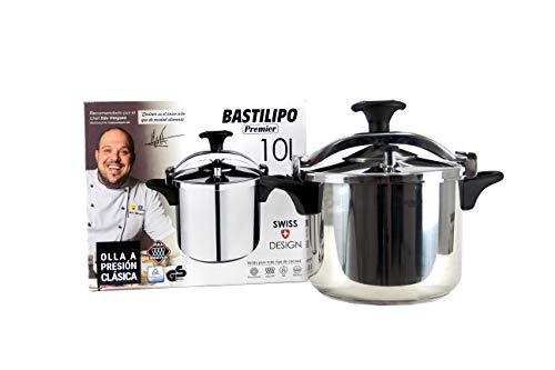 Bastilipo clásica 10 Olla Expres De Acero Inoxidable, Gris