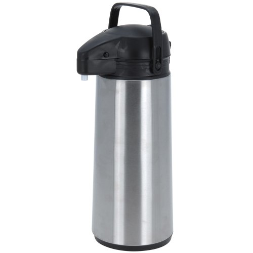 BBTradesales - Termo con Mecanismo de Bombeo (1,9 L), Color Plateado y Negro