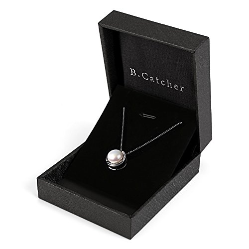 B.Catcher Perla Collar Mujer Plata de Ley 925 con Para Originales Cadena 45cm Longitud