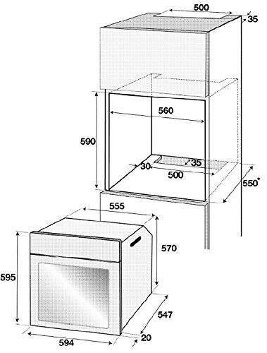 Beko BIE22301X - Horno (Medio, 65L, Eléctrico, Integrado, Acero inoxidable, Giratorio, Tocar)