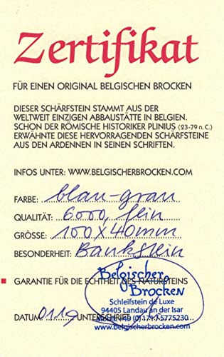 Belgischer Brocken piedra afiladora azul 100x40 mm. Piedra de afilar finamente para cuchillas, instrumentos quirúrgicos, maquinillas de afeitar