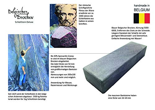 Belgischer Brocken piedra afiladora azul 75x30 mm. Piedra de afilar finamente para cuchillas, instrumentos quirúrgicos, maquinillas de afeitar