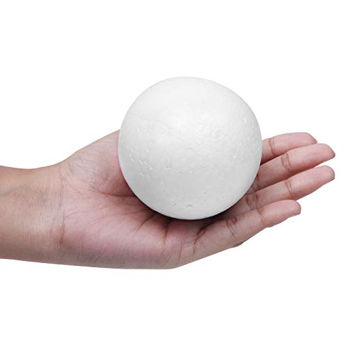 BELLE VOUS Bolas Poliestireno Blanco (24 Piezas) - Bola de Corcho 8cm de Diámetro - Redonda y Suave para Artes, Esfera, Adorno, Proyecto Escolar, Bricolaje Colgar Adornos, Decoración Fiesta