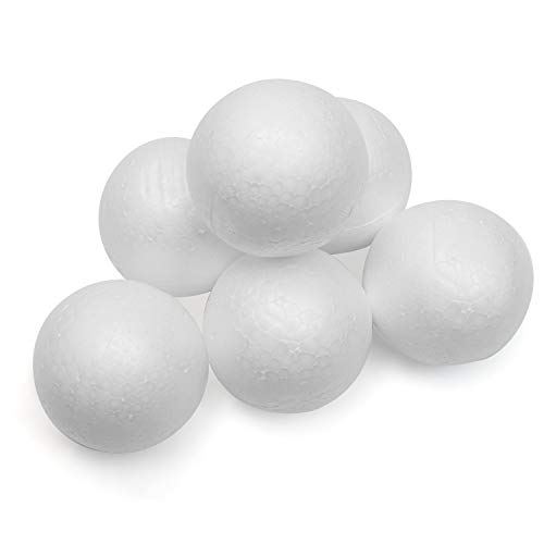 BELLE VOUS Bolas Poliestireno Blanco (24 Piezas) - Bola de Corcho 8cm de Diámetro - Redonda y Suave para Artes, Esfera, Adorno, Proyecto Escolar, Bricolaje Colgar Adornos, Decoración Fiesta