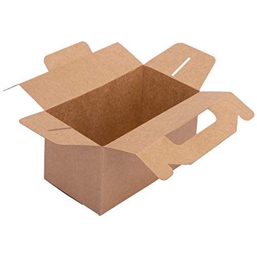 Belle Vous Cajas Regalo Papel Kraft (Pack de 24) - 16x9x9cm Caja de Presentacion con Tapa - Comida Paquete Caja para Magdalenas, Chocolates, Cumpleaños, Boda, Favores de Fiesta, Baby Shower