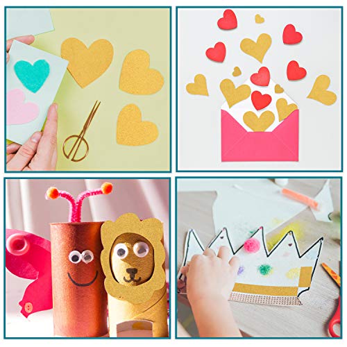 Belle Vous Cartulina con Purpurina (Pack de 24) - A4 Cardstock 250GSM Papel con Brillo - Un Lado Dorado Manualidades para Proyectos Manualidades, Tarjetas Invitación, Papel Dorado
