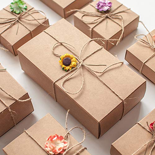 BENECREAT 20 Pack Caja de Cartón Kraft Cajas de Regalo para Fiesta Superior Envase de Joyería - Marrón 11.2x8.2x4.2cm