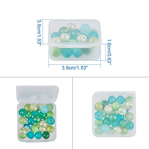 BENECREAT 24 Pack Cajas Transparente de Plástico Organizador de Plástico Transparente Esmerilado con Tapas para Pastillas, Hierbas, Cuentas, Joyería - 3.9x3.9x1.6cm