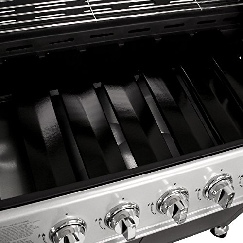 Bentley - Barbacoa a gas con 7 quemadores - Quemador lateral - Negro