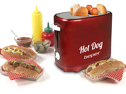 BEPER 1 Máquina para hacer perritos calientes hot dog, 750 W, Acero Inoxidable