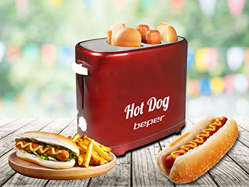 BEPER 1 Máquina para hacer perritos calientes hot dog, 750 W, Acero Inoxidable