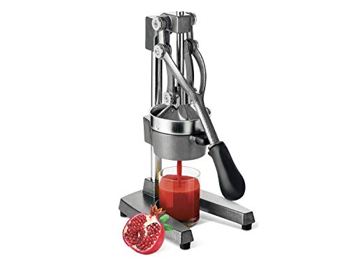Beper-Exprimidor de granadas y cítricos de palanca manual,Acero inoxidable y aluminio fundido a presión,Gris