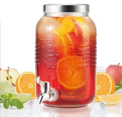 BERELA HOME - Tarro con Grifo Dispensador de Cristal de 3L. Dispensador de Bebidas con Filtro/Enfriador.