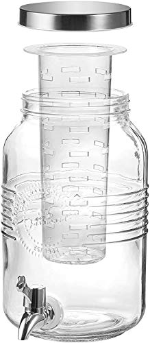 BERELA HOME - Tarro con Grifo Dispensador de Cristal de 3L. Dispensador de Bebidas con Filtro/Enfriador.