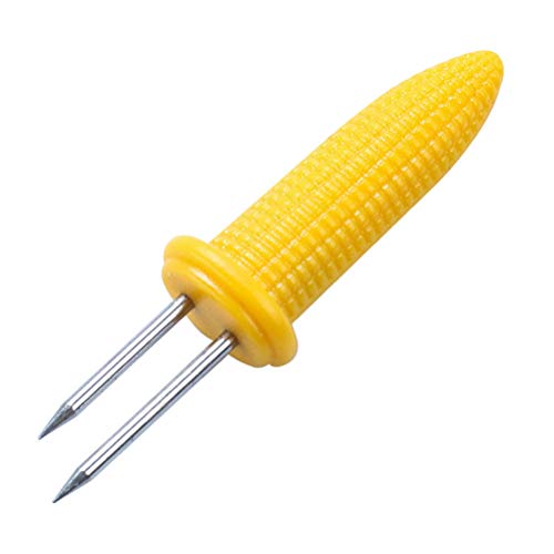BESTONZON 10 piezas Pinchos para mazorcas de maíz de acero inoxidable para caliente perro tenedores de carne cocina barbacoa accesorios