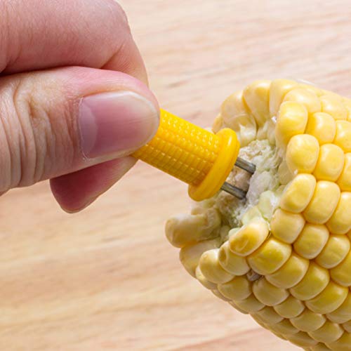 BESTONZON 10 piezas Pinchos para mazorcas de maíz de acero inoxidable para caliente perro tenedores de carne cocina barbacoa accesorios