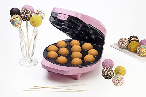 Bestron Máquina para Cake-Pops, Diseño Retro, Sweet Dreams, Revestimiento Antiadherente, 700 Vatios, Rosa