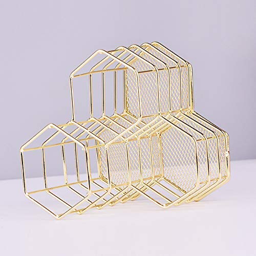 Betrothales Estante De Almacenamiento De Herramientas Chic De Maquillaje Revestimiento Soporte De Bolígrafo De Diamante Hexágono Tres Cepillos De Maquillaje Cesta De Almacenamiento Caja De Almacenamie