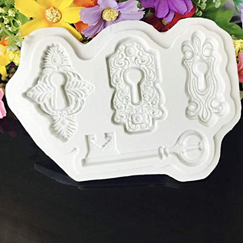 Betrothales Molde De Pastel De Silicona Cerraduras Y Llaves De Maleta Vintage Molde De Silicona para Decoración De Pasteles Venta De Sugarcraft Inicio Producto De Uso Diario
