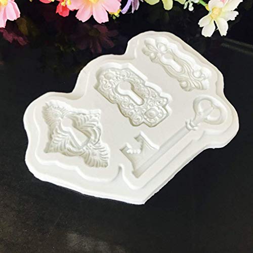 Betrothales Molde De Pastel De Silicona Cerraduras Y Llaves De Maleta Vintage Molde De Silicona para Decoración De Pasteles Venta De Sugarcraft Inicio Producto De Uso Diario