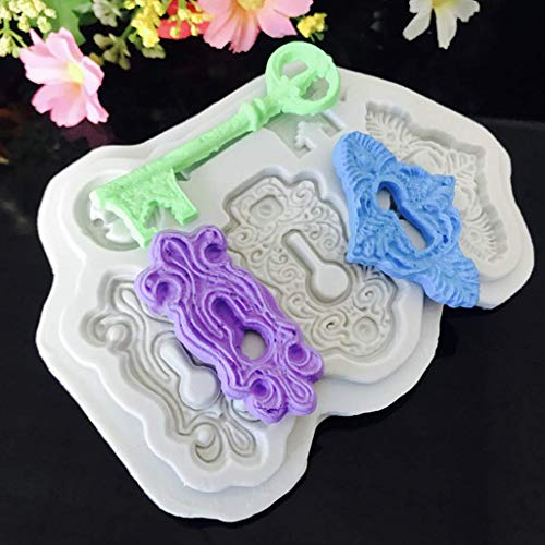 Betrothales Molde De Pastel De Silicona Cerraduras Y Llaves De Maleta Vintage Molde De Silicona para Decoración De Pasteles Venta De Sugarcraft Inicio Producto De Uso Diario