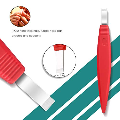 BEZOX Cortacallos de Acero Inoxidable - Rascador de Callos profesional/Cuchillo de pedicura de manicura para cuidados de pedicura Pedicure de callos de maíz Removedor de Durezas (Rojo)