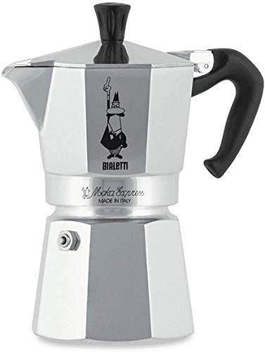 Bialetti Moka Express Cafetera Italiana Espresso, 4 Tazas, Aluminio, Plateado
